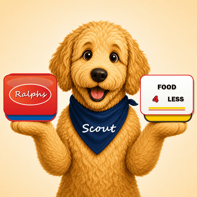Scout comparing Ralphs and Food 4 Less
