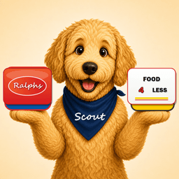 Scout comparing Ralphs and Food 4 Less