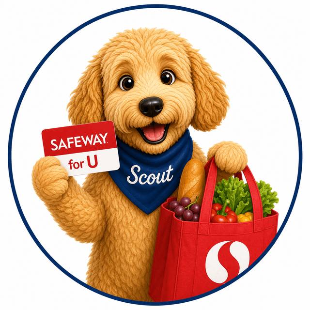 Scout holding a Safeway for U card for a grocery comparison